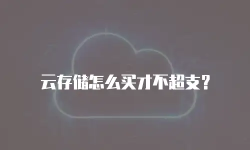 云存储怎么买才不超支？