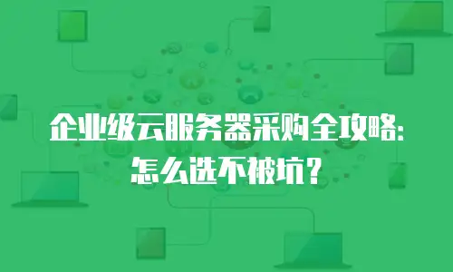 企业级云服务器采购全攻略：怎么选不被坑？