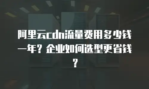 阿里云cdn流量费用多少钱一年？企业如何选型更省钱？