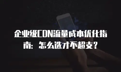 企业级CDN流量成本优化指南：怎么选才不超支？