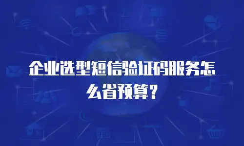 企业选型短信验证码服务怎么省预算？