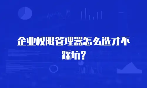 企业权限管理器怎么选才不踩坑？