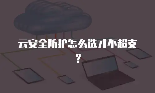 云安全防护怎么选才不超支？