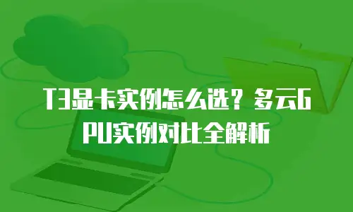 T3显卡实例怎么选？多云GPU实例对比全解析