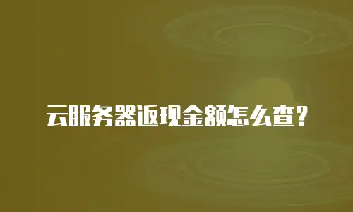 云服务器返现金额怎么查？