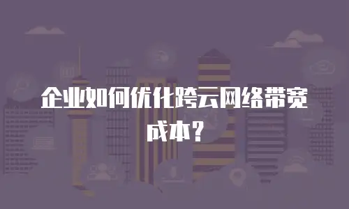 企业如何优化跨云网络带宽成本？