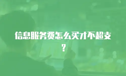 信息服务费怎么买才不超支？