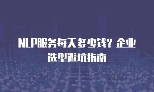 NLP服务每天多少钱？企业选型避坑指南