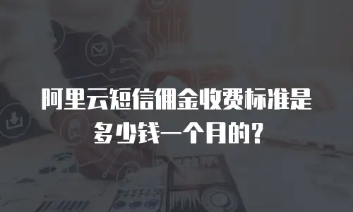 阿里云短信佣金收费标准是多少钱一个月的？