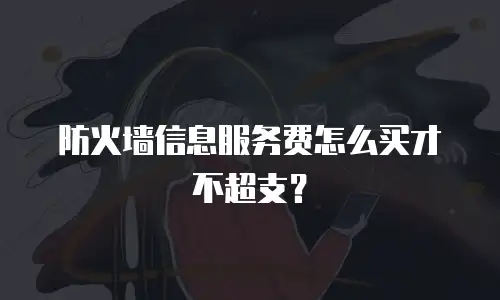 防火墙信息服务费怎么买才不超支？