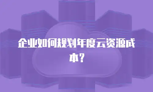 企业如何规划年度云资源成本？