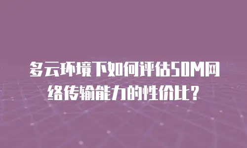 多云环境下如何评估50M网络传输能力的性价比？