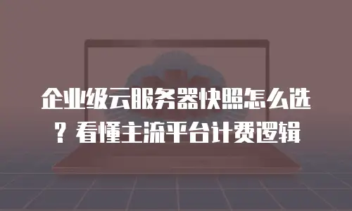 企业级云服务器快照怎么选？看懂主流平台计费逻辑