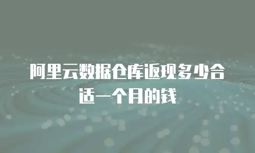 阿里云数据仓库返现多少合适一个月的钱