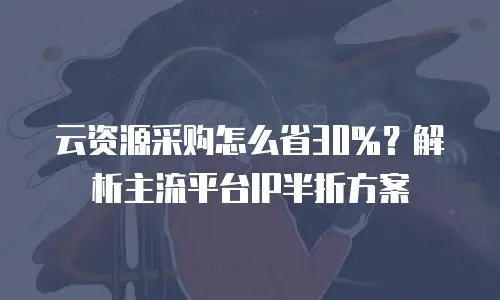 云资源采购怎么省30%？解析主流平台IP半折方案