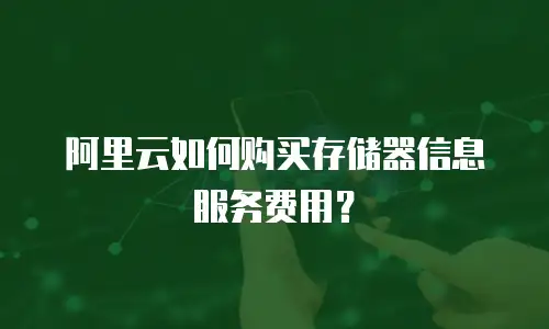 阿里云如何购买存储器信息服务费用？