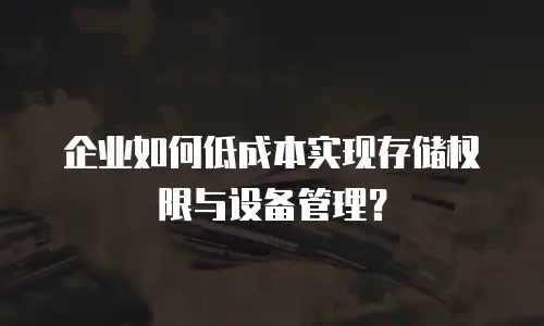 企业如何低成本实现存储权限与设备管理？