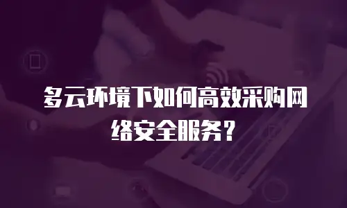 多云环境下如何高效采购网络安全服务？