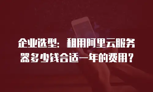 企业选型：租用阿里云服务器多少钱合适一年的费用？