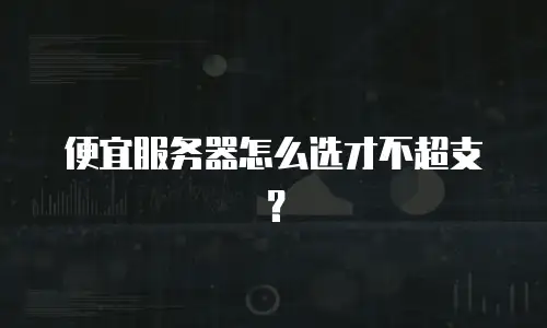 便宜服务器怎么选才不超支？