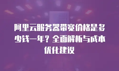 阿里云服务器带宽价格是多少钱一年？全面解析与成本优化建议