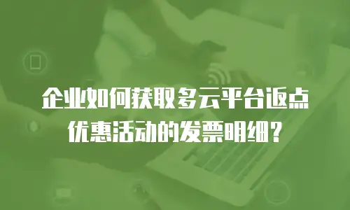 企业如何获取多云平台返点优惠活动的发票明细？