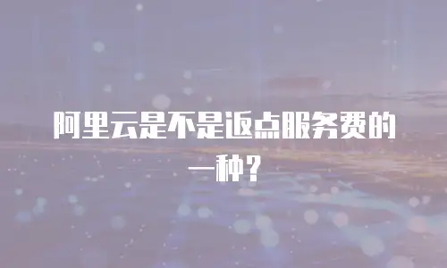 阿里云是不是返点服务费的一种？