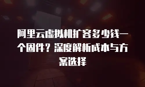 阿里云虚拟机扩容多少钱一个固件？深度解析成本与方案选择