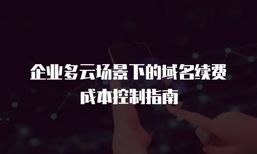 企业多云场景下的域名续费成本控制指南