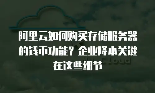 阿里云如何购买存储服务器的钱币功能？企业降本关键在这些细节