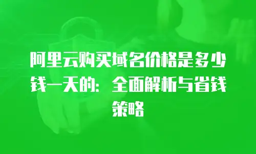 阿里云购买域名价格是多少钱一天的：全面解析与省钱策略