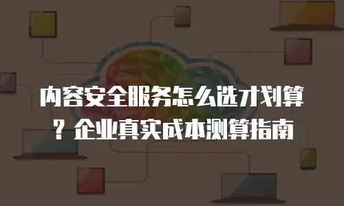 内容安全服务怎么选才划算？企业真实成本测算指南