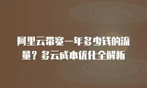 阿里云带宽一年多少钱的流量？多云成本优化全解析
