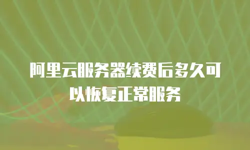阿里云服务器续费后多久可以恢复正常服务
