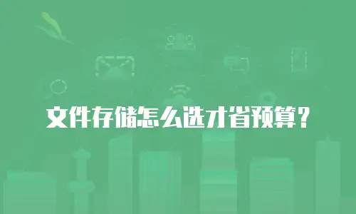 文件存储怎么选才省预算？
