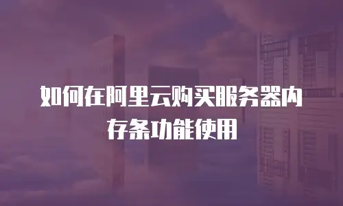 如何在阿里云购买服务器内存条功能使用
