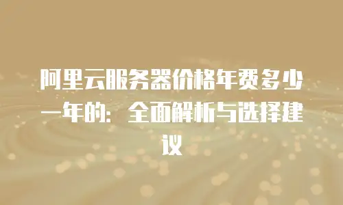 阿里云服务器价格年费多少一年的：全面解析与选择建议