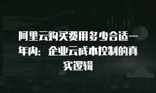 阿里云购买费用多少合适一年内：企业云成本控制的真实逻辑