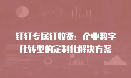 钉钉专属钉收费：企业数字化转型的定制化解决方案