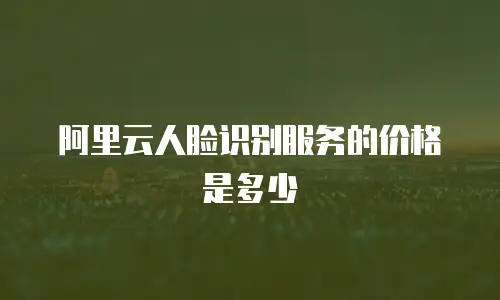 阿里云人脸识别服务的价格是多少