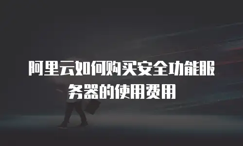 阿里云如何购买安全功能服务器的使用费用