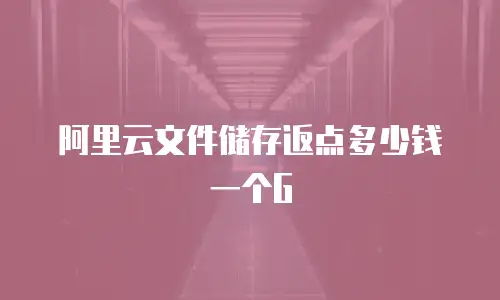 阿里云文件储存返点多少钱一个G