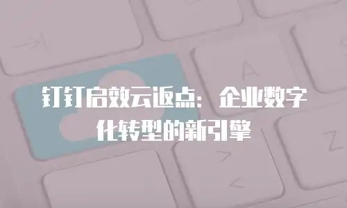 钉钉启效云返点：企业数字化转型的新引擎