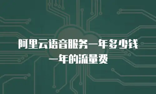 阿里云语音服务一年多少钱一年的流量费