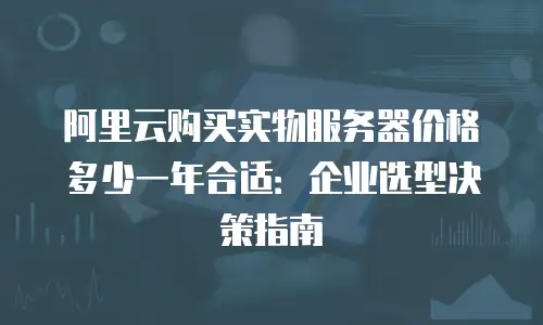 阿里云购买实物服务器价格多少一年合适：企业选型决策指南