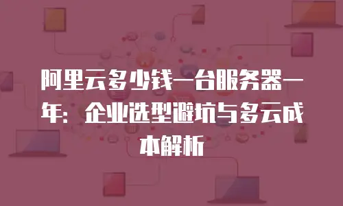 阿里云多少钱一台服务器一年：企业选型避坑与多云成本解析