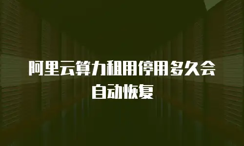 阿里云算力租用停用多久会自动恢复