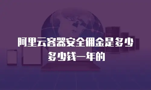 阿里云容器安全佣金是多少多少钱一年的