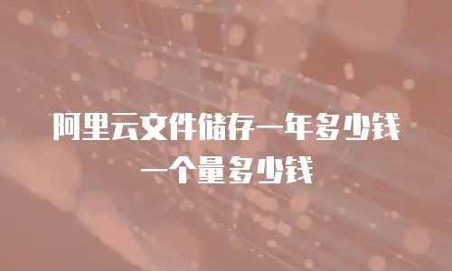 阿里云文件储存一年多少钱一个量多少钱