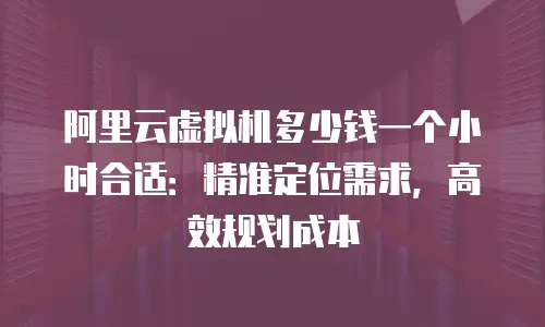 阿里云虚拟机多少钱一个小时合适：精准定位需求，高效规划成本